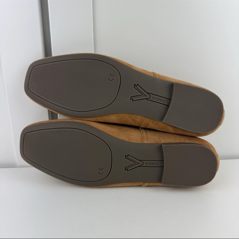 Vionic Orinda Women's US 8 Camel Tan Suede Leather Ballet Flat Flats Square Toe! - Picture 14 of 14